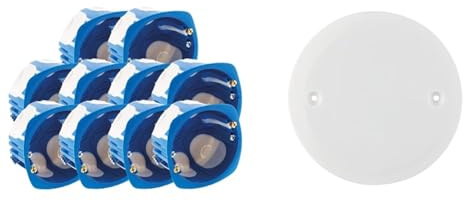 Lot de 10 boîtes d'encastrement NO AIR MULTIMAT 67x40mm & DEBFLEX - Couvercle rond à visser D86 pour boite d'encastrement D67 sans vis