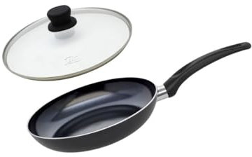ELO Pfannenset aus Aluminium und Glasdeckel – Pfanne für alle Herdarten außer Induktion, ohne PFAS – Aluminium, Edelstahl, Glas, Kunststoff – 24 x 4,5 cm