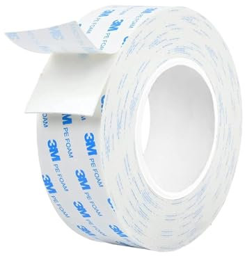 FOLAI Tapes - Ruban Adhésif Double Face 3M Pour Intérieur et Extérieur, Étanche, Ruban de Montage Pour Objets Lourds, Mousse PE, Fixation d'Objets, Applications Permanentes - (20mm x 3 m)