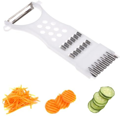 CPJJ 1PCS pelapatate pelapatate professionale pela patate e verdure pela patate grattugia verdure pelapatate professionale multifunzione - Taglia verdure, affetta patate e carote in bianco