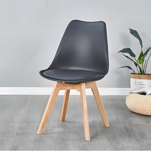 Buartttbear Set di 6 Sedie Scandinave, imbottite, sedia con gambe in legno, Sedie 6 pezzi per Sala da Pranzo, Ufficio