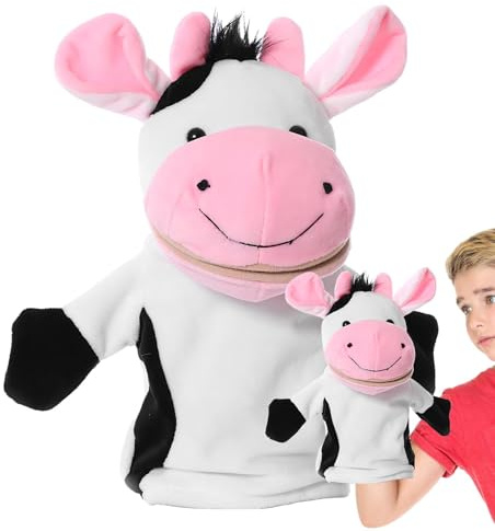 Rrlihjgu Puppets a mano, pupazzi animali – 25 cm / 9,84 pollici in peluche con dita giocattolo, supporto per performance teatrale, animale in peluche per i giochi di ruolo