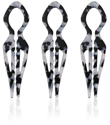 Fukaisu 3pcs French Hair Pins for Women, French Hair Pins Magic U-Shaped Acetate Hairpin for Women Styling Accessories Christmas White Elephant Present (Leopard Beige)