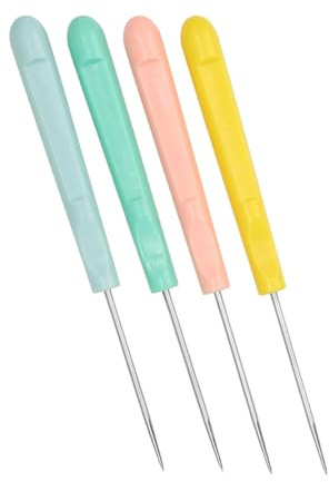 OUNONA Set 4 Pezzi Punteruoli per Glassa Reale per Biscotti in Acciaio Design Antiscivolo, Accessori per Pasticceria per Decorazione e Preparazione di Dolci