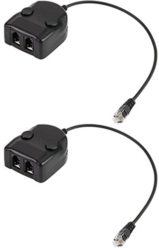 Splitter Training Adapter, 2PCS Telephone Splitter Training Box Volume Control Intelligent Sound Closed for Phone Handsets (2, Black)