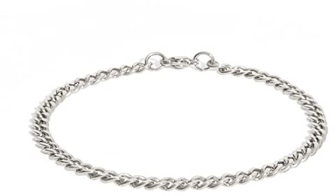 Made by Nami Herren-Armband aus Edelstahl - Silber-Armband Männer in versch. Größen & Farben - Cuban Link Armkette - Dezenter Herren-Schmuck - Geschenk-Idee für Ihn (Silber, 21cm, 4mm)
