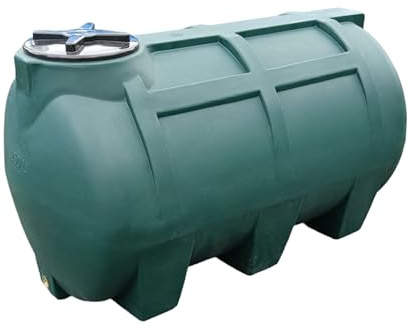 Varile Serbatoio per acqua potabile verde da 250 l, senza bisfenolo A, filettatura in ottone integrata da 3/4, per uso alimentare, orizzontale