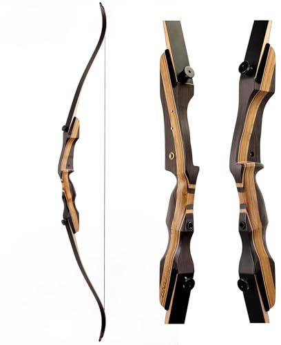 LWANO Archery Takedown Recurve Bow 62, Standard Recurve Bow for Aldults & Beginners, Right Handed, 25-50 Lbs
