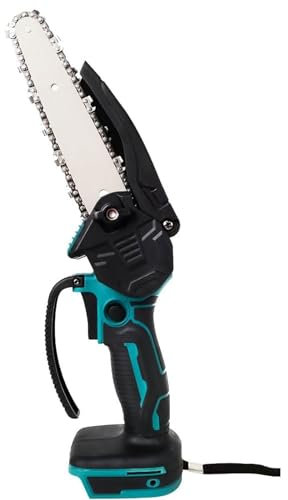 Mini Kettensäge Kompatibel mit Makita 18V Akku, 6-Zoll Elektrische Kettensäge und Sicherheitsschloss, Chainsaw für Gartenbäumen Astschere Holzschneiden, ohne Akku und Ladegerät, Blau