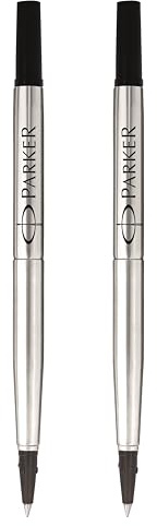 Parker Quink Tintenroller-Ersatzminen – 0,5 mm feine Spitze – schwarze Tinte – 2 Stück