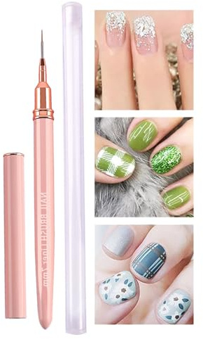 Yulokdwi Pincel profesional para delineador de uñas fino, pincel para delineador fino - Cepillo fino para diseño de uñas con mango de metal para líneas largas,Herramientas de diseño de uñas para