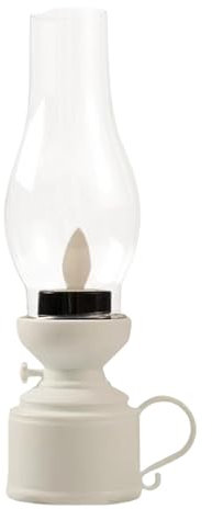 LED Vintage Kerosene Lamp - Electric Table Lamp | Flameless Table Lamp, Electric Oil Lamp, Battery Operated Nightstand Light for Bedroom, Living Room