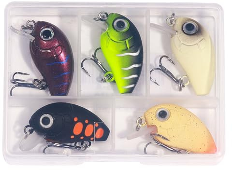 FLYXF 5Pcs Crankbait Hard Baits Artificiali Wobblers Esche morbide piccole esche artificiali Topwater Crank Wobblers