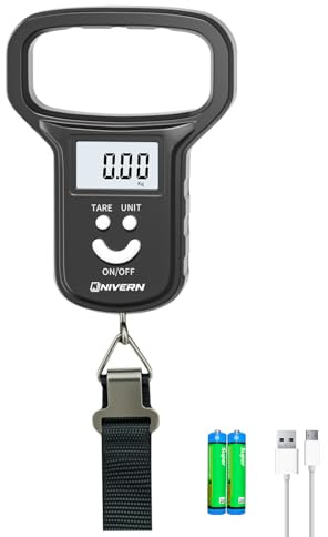 NIVERN Digital Luggage Scale with Strong Strap & Backlit LCD, Portable Suitcase Weighing Scales for Travel, Airline Baggage & Postal Use, Ideal Fishing Accessories for Outdoor Enthusiasts