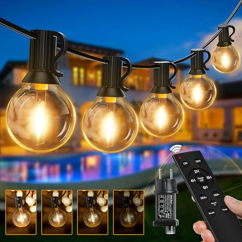 Ollny Guirlande Lumineuse Exterieure 20m 25+2 Ampoule G40 LED, Télécommande