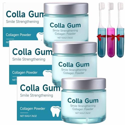 Polvere Rinforzante Collagen Smile, Idrossiapatite Dentifricio In Polvere Per La Cura Dei Denti Protegge Le Gengive, Per Aumentare Il Sorriso Fiducia. (3 pezzi, w003)