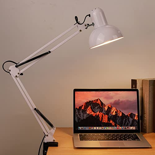 AMONIDA LED-läslampa med Klämma Flexibel Justerbar Bordslampa för Studier