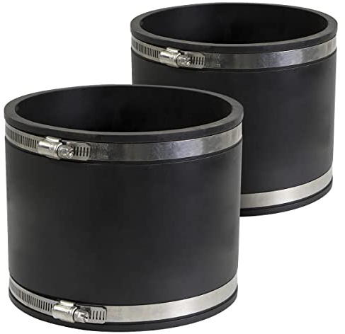 Supply Giant 6I5Jx2 Flexible Pvc Coupling with Stainless Steel Clamps 8 inch Black (pack of 2)