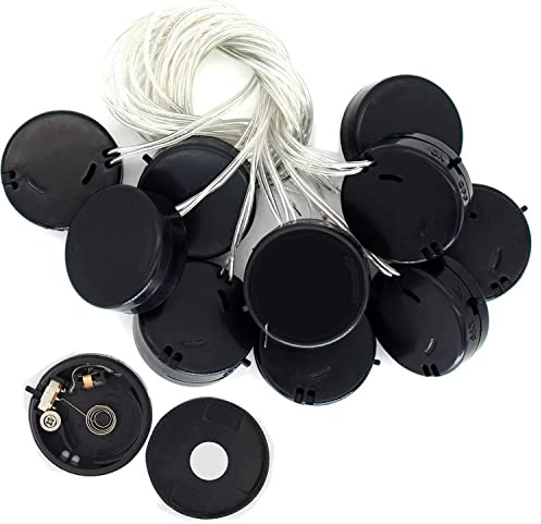 RUNCCI-YUN 10PCS CR2032 Battery Holder Plastic 2x3V Button Coin Cell Battery Holder Case Box with Wire Lead ON-OFF Switch, 3v battery holder with switch (Black)