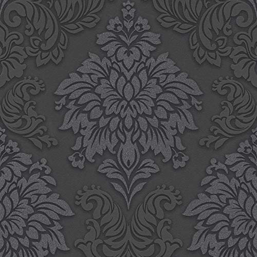 Papier peint pailleté Tapisserie paillette Papier peint intissé Gris Métallique Anthracite 368984 SP14628 | Large choix de papier peint