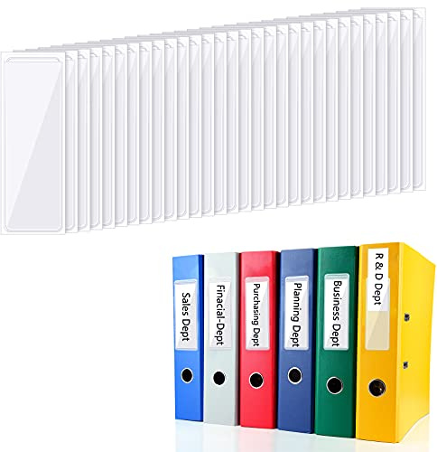 Chinco 120 Pcs Label Holders Pocket Clear Self Adhesive Binder