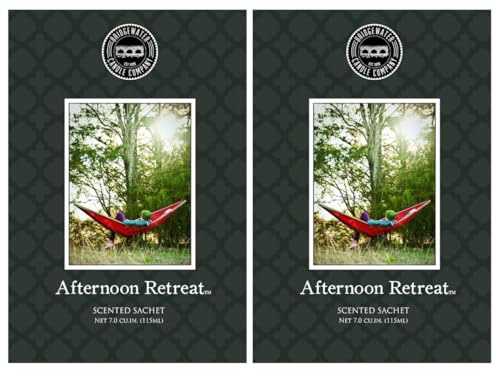 BRIDGEWATER - 2 pack of Afternoon Retreat - Scented Sachet Bag, Drawer Fragrance, Wardrobe Air Room Freshener for Living Room Bedroom Bathroom or Car - Moss, Teak, Sandalwood, Amber, Bergamot
