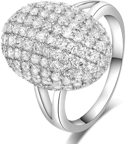 Vampire Twilight Bella's - Anillo de cristal brillante chapado en plata con óxido de circonio, recuerdo de la luz del día, luna nueva, amanecer, para mujeres y niñas