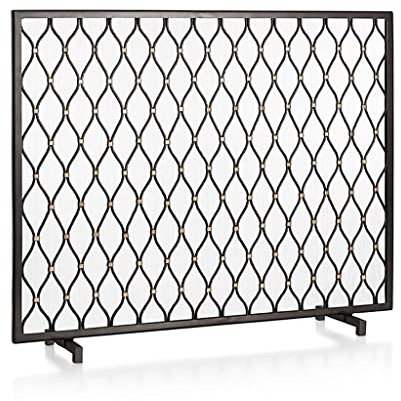 Schermi decorativi Griglia per caminetto Parascintille in stile europeo Semplice parascintille in ferro battuto Schermo decorativo nero per divisorio per pavimenti Soggiorno Casa Guardavia in ferro