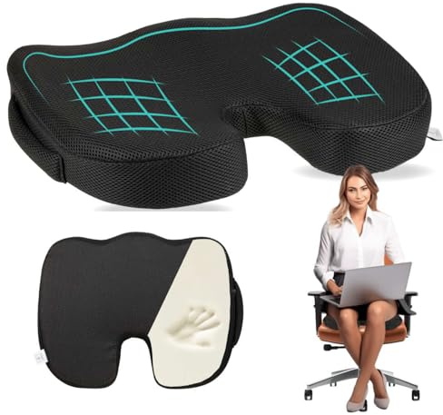 MAZZINI Cuscino Lombare Auto Memory Foam – Supporto Schiena Ergonomico per Sedia Ufficio e Auto | Antiscivolo, Sfoderabile, Ideale per Dolori Lombari, Postura e Antidecubito