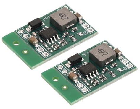 sourcing map DC-DC Buck Converter Voltage Regulator Step Down Fixed Power Module MP1584 4.5-28V to 5V 3A for Power Adjustment Power Transformers 2 Pcs