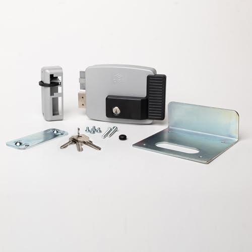 CISA - Cerradura eléctrica para aplicar 111761602N7 - Cerradura eléctrica CISA con llave interior y cerrojo - Cerradura puerta exterior entrada 60 regulable - mano izquierda