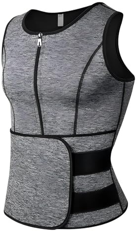 Lengender - Gilet da Sauna Uomo in Neoprene per Dimagrimento, Cintura da Sudorazione Fitness Sportiva, Canottiera, grigio, XXL
