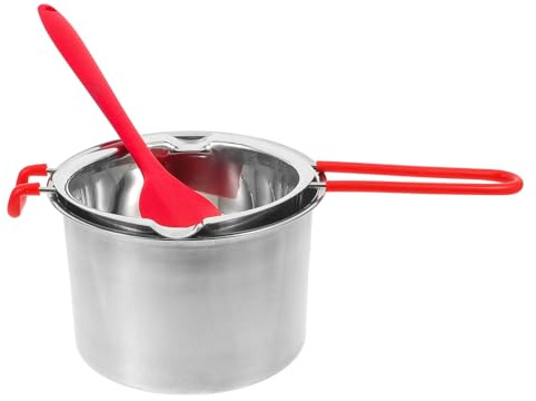 OSALADI Set Pentole per Bagnomaria in Acciaio Inox 600ml Spatola, Ciotola per Sciogliere Burro e Cioccolato, Pentola Riscaldante per Formaggi e Dolciumi, Utensili Cucina Colore Casuale