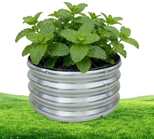 Aiuola da giardino rialzata zincata - Fioriera in metallo flessibile e resistente, scatola da esterno resistente alle intemperie per ortaggi, frutta e fiori, design a fondo aperto con radice profonda,