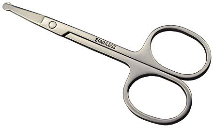 Motanar 8,9 cm casa a Punta Rotonda in Acciaio Inox Dog Pet Grooming Forbici per peli del Naso e Orecchie, Capelli, Viso Capelli, Zampa