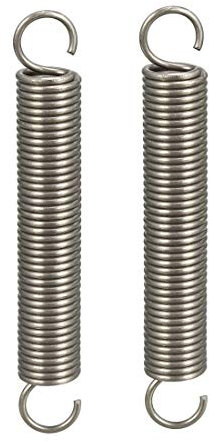 sourcing map Tension Spring Wire Diameter 0.047, OD 0.39, Free Length 2.76 Stainless Steel Small Dual Hook Tension Spring for Machinery Construction Industrial 2pcs