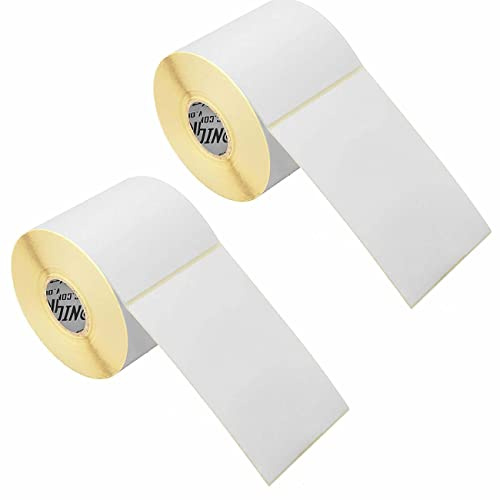 Lote de 2 rollos (1000 etiquetas) para impresora Zebra GK420D GX420D GK420T Blanco 10 cm x 15 cm