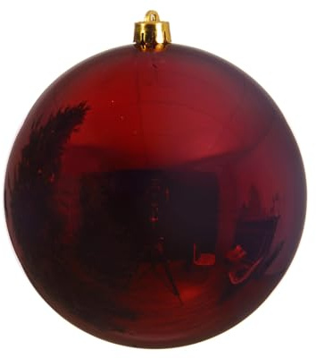 Christbaumkugel XXL, Kugel dunkelrot - bruchfest, Kunststoff , Weihnachten- 140 mm