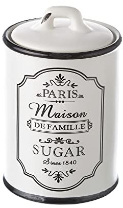 Azucarero París de stoneware blanco de Ø 10x16 cm - LOLAhome