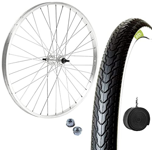 Cerchio Ruota Anteriore 26 x 1 3/8 + Copertone Stradale BiancoNero Bici da Passeggio City Bike Olanda Epoca