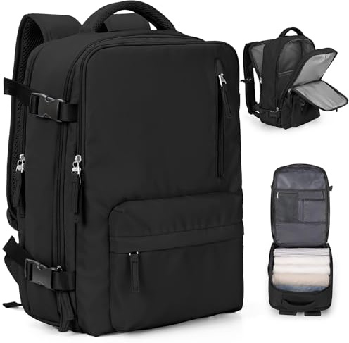 Handbagageryggsäck 40x30x20 för Ryanair reseryggsäck vattentät handbagageryggsäck under sätet flygplansväska weekendväska vandringsryggsäck fritidsryggsäck,A1-Svart