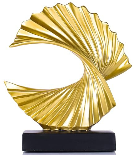 XMGZQ Skulptur Deko Wohnzimmer,Gold Home Deko Figuren,Home Decoration Living Room,ORO Deko Wohnzimmer Modern,Skulpturen Flur Deko,Deko Bücher,Home Decor,Statue Deko,Abstrakte Kunst Deko