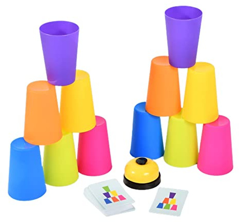 Halatua Empilage de gobelets | Jeux de Tasses Rapides drôles pour Les Tasses de Piles Volantes intellectuelles pour Enfants,Ensemble éducatif d'empilage de Tasses pour la fête de Voyage de Jeu