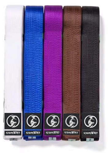 KOMBAT USA Jiu Jitsu BJJ Premium Belts – Pro Grade Belt with Sleeve Bar for Ranking Stripes, Durable | IBJJF Competition Approved (Black, A0)