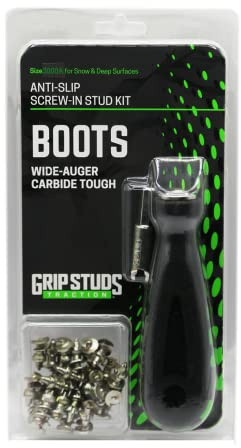 3000A - 4.4mm Prominence - GRIPSTUDS Wading Boot Studs - Pack of 28 - Tungsten Carbide Core Screw in Studs - Spikes for Traction in Wading Boots - Includes Installation Tool