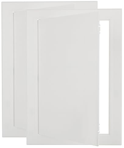 SHUESS 2 Pcs White Access Panel 200 x 300 mm - ABS Plastic Inspection Hatch - Access Panel Hatch for Inspect Wall, Ceiling, Conceals Wires, Meters, Pipes