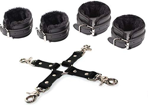 BONDAGERIE® Manette e cavigliere professionali per coppia, con gancio X