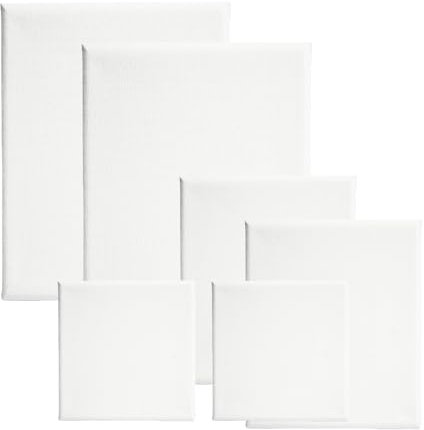 Leinwand zum Bemalen 6 Stück, Leinwand Set, Leere Canvas Keilrahmen 3 Größen, Leinwände für Acrylfarben, Gemälde, Wasser Malbrett (10X10CM, 15X25CM, 20X30CM)