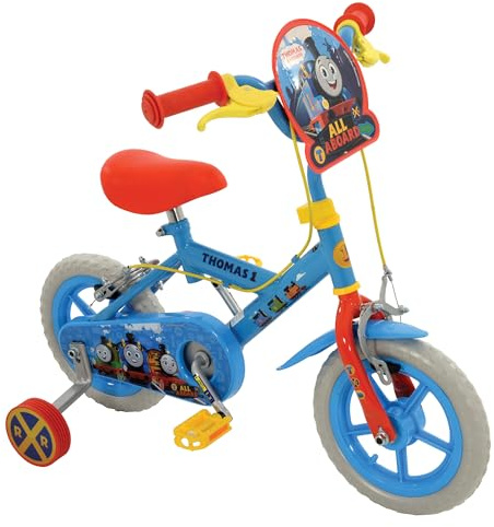 Thomas & Friends 12 Inch Bike - For Boys and Girls - Officially Licensed Kids Bike with Stabilisers - Kids Cycle with Adjustable Handlebars and Seat -3+ Year Old - Kids Bicycle