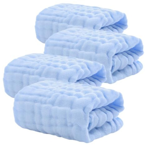 TOYANDONA Einmalwaschlappen Baby 4er Set Waschlappen Aus 100% Weiche Saugfähige Gesichtstücher Für Kleinkinder Quadratische Handtücher Für Neugeborene Und Babys Babywaschlappen